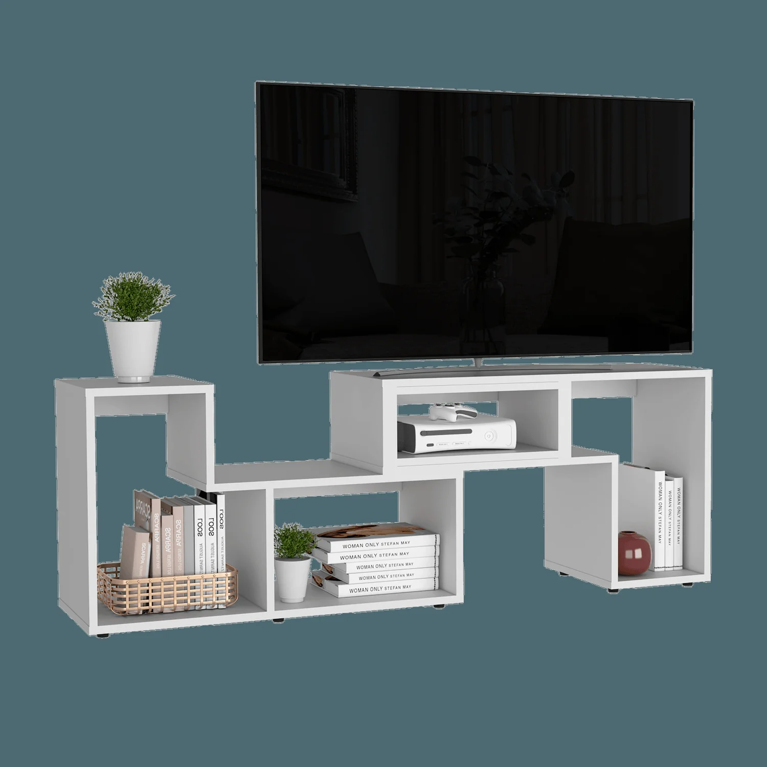Rack TV Extensible Beijing RTA Blanco - Imagen 1