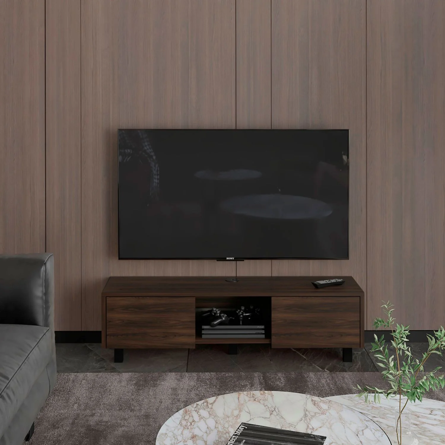 Repisa de Tv Glen Multifuncional 26X125X29 RTA Nogal Europeo - Imagen 2