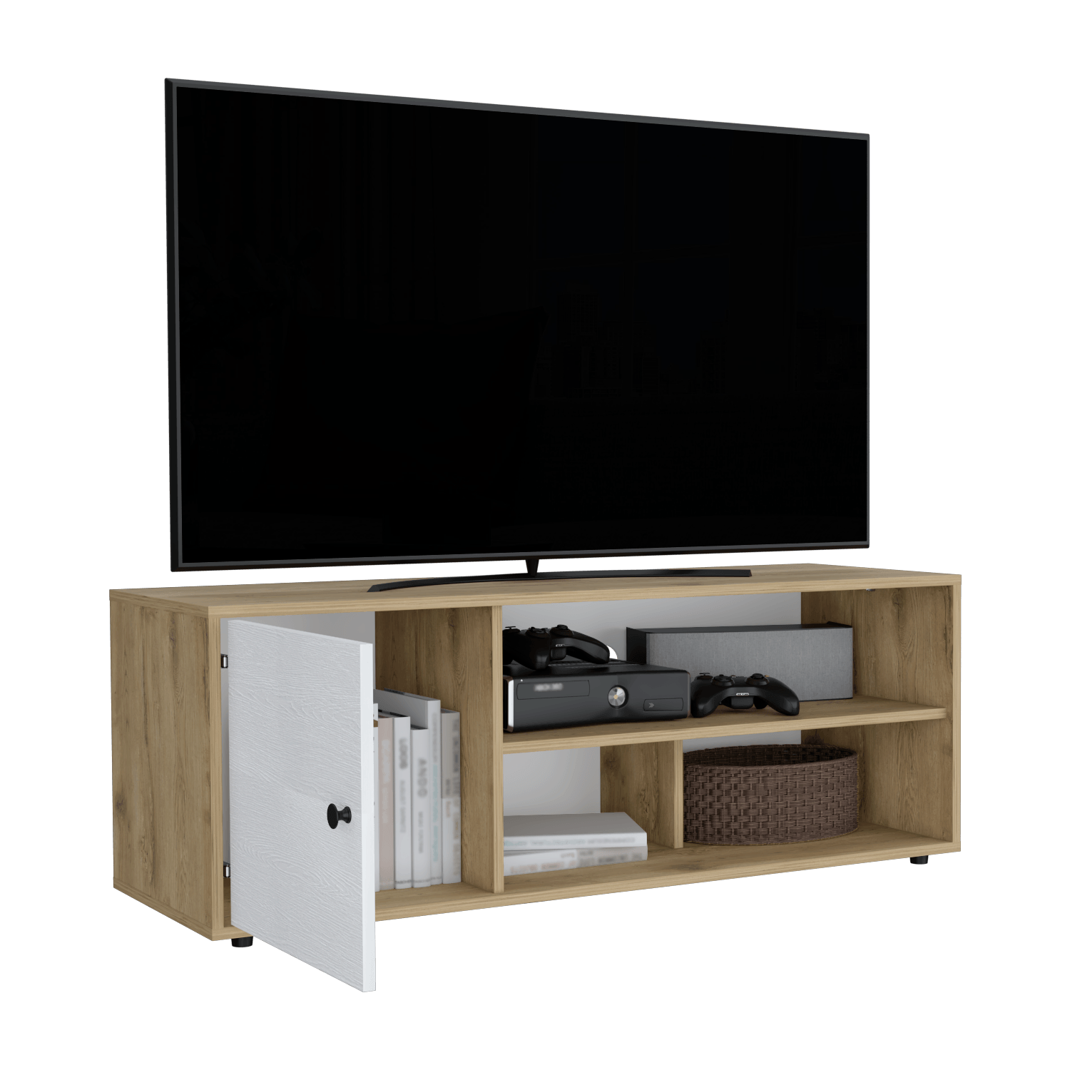 Rack de TV 55'' Noah RTA Macadamia Blanco - Imagen 1