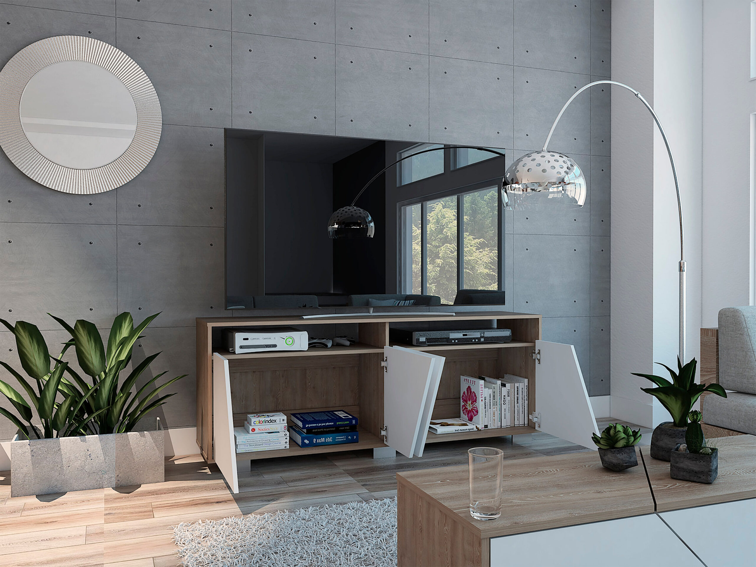 Rack Tv Fraktal Miel - Imagen 5