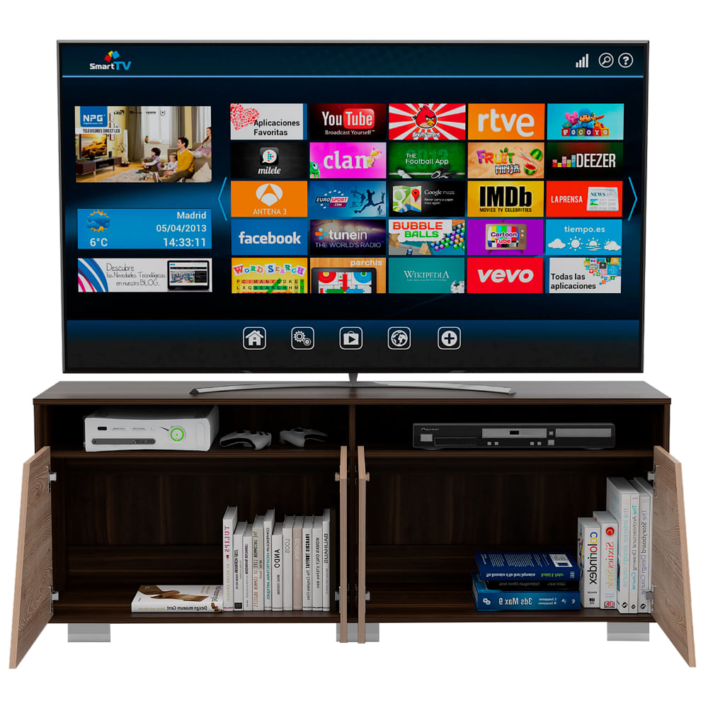 Rack Para TV Fraktal Nogal+Miel - Imagen 2