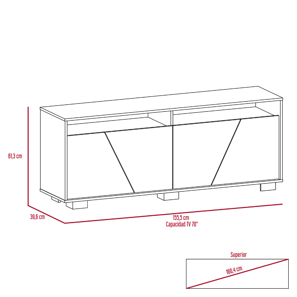 Rack Para TV Fraktal Nogal+Miel - Imagen 5