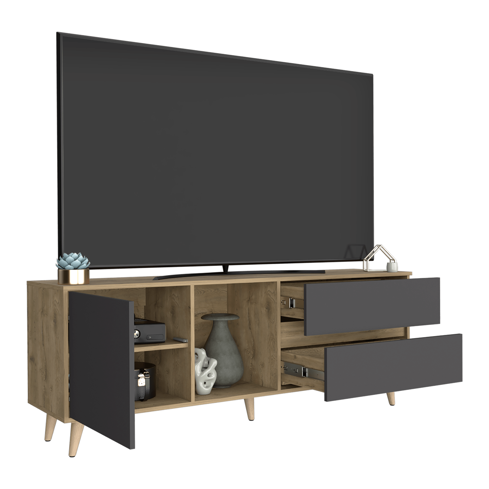 Rack Para TV 65'' Salem RTA Macadamia Plomo - Imagen 1