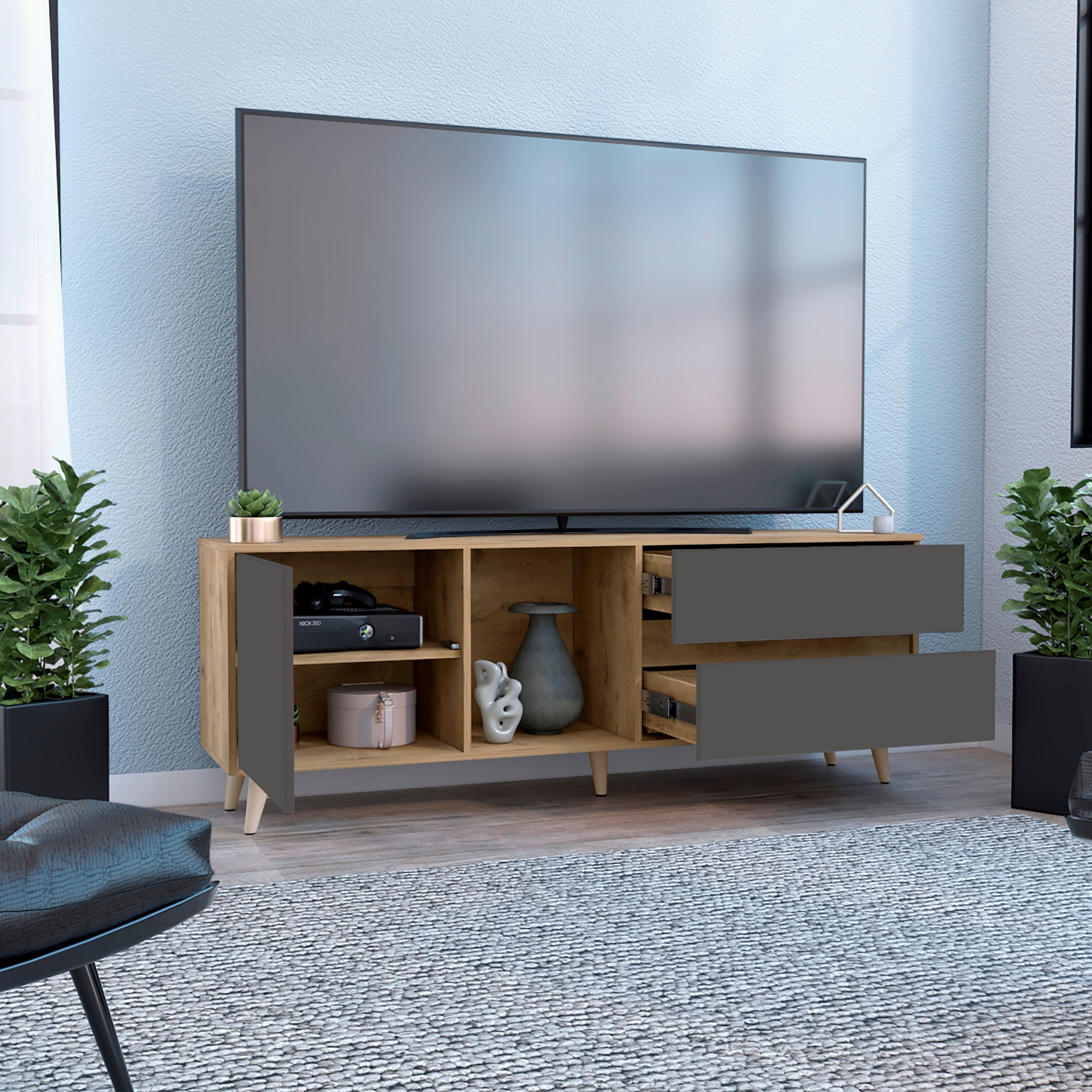 Rack Para TV 65'' Salem RTA Macadamia Plomo - Imagen 2