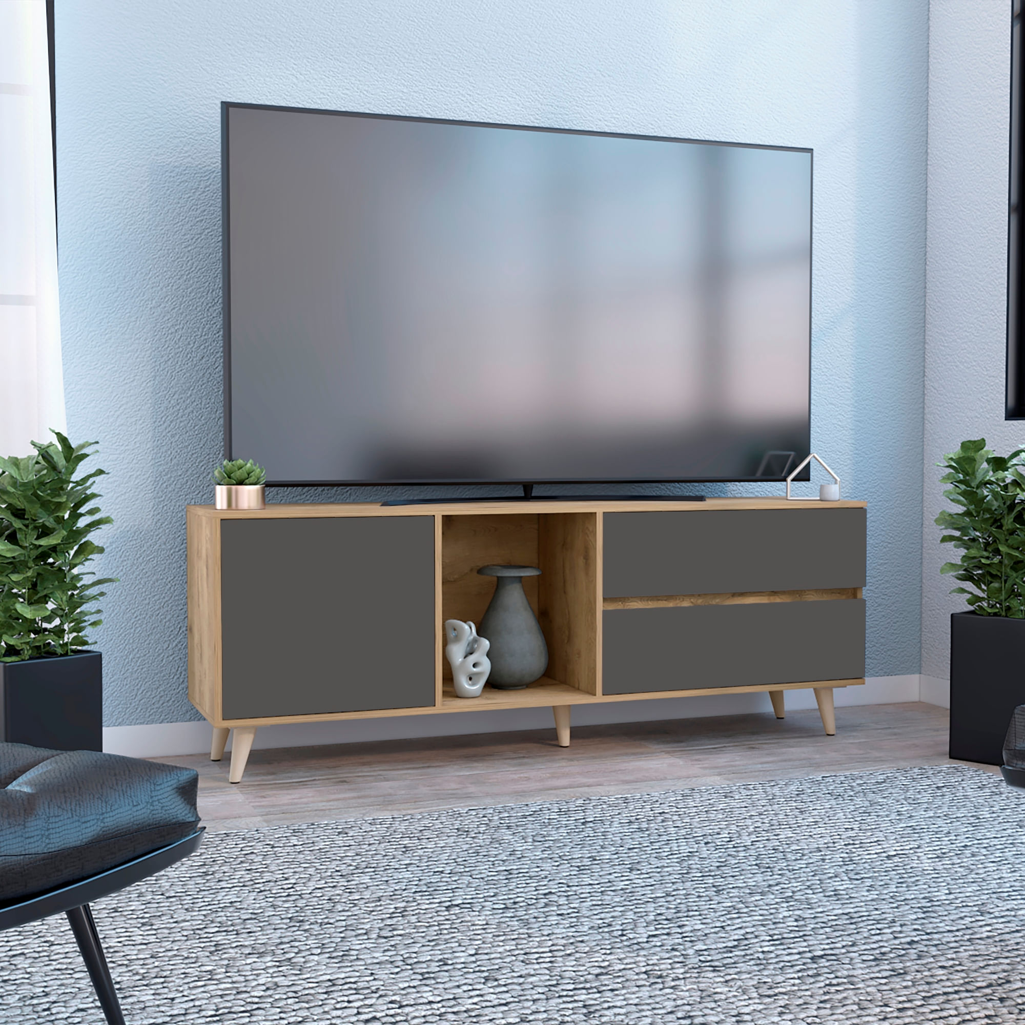 Rack Para TV 65'' Salem RTA Macadamia Plomo - Imagen 3