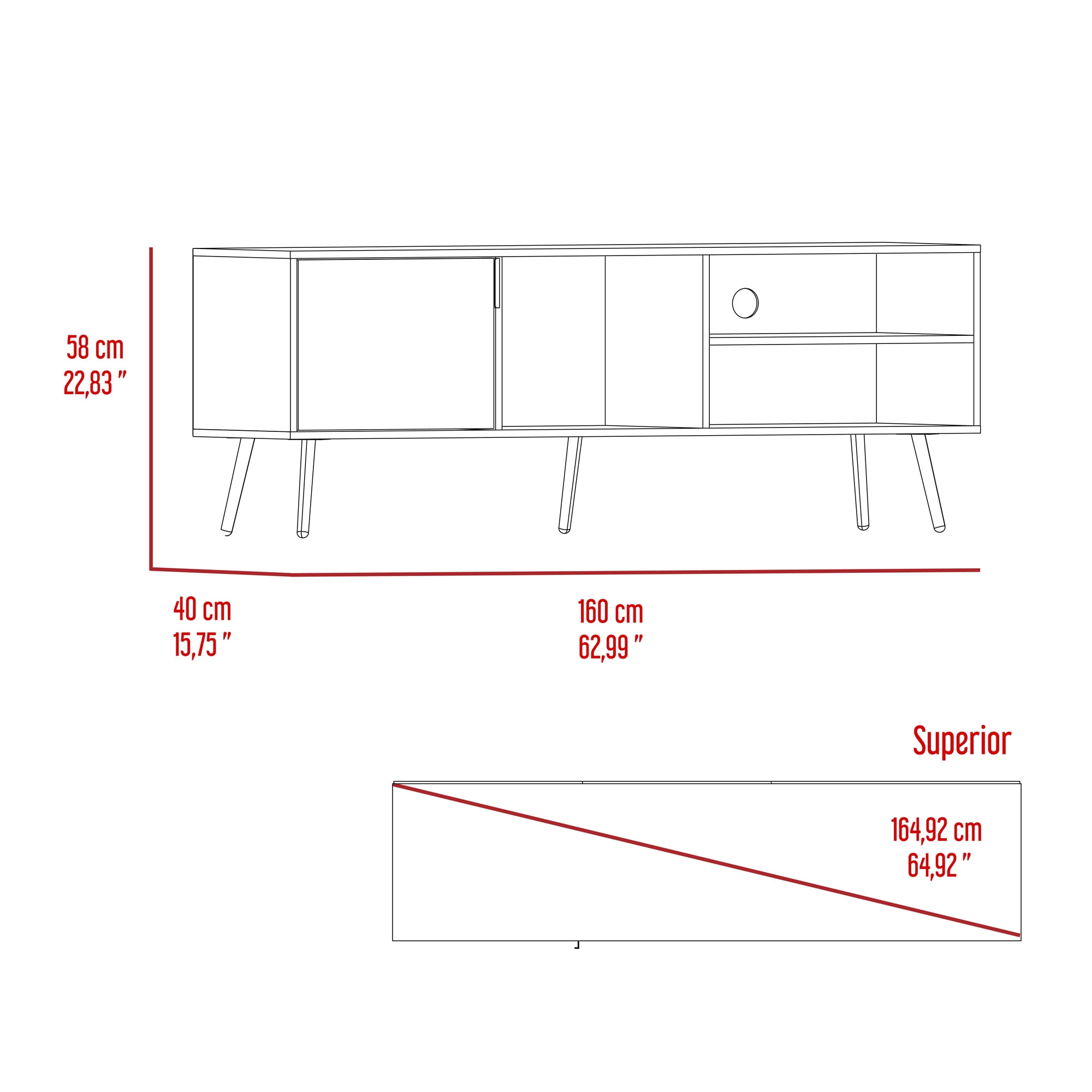 Rack para TV 65'' Vulcan 58X160 RTA Capri - Imagen 6