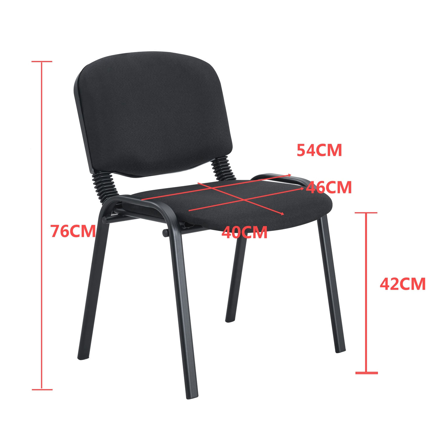 Set X5 Silla Interlocutura Sin Brazo Paño BM-1122 77X54X59 RTA Negro - Imagen 5