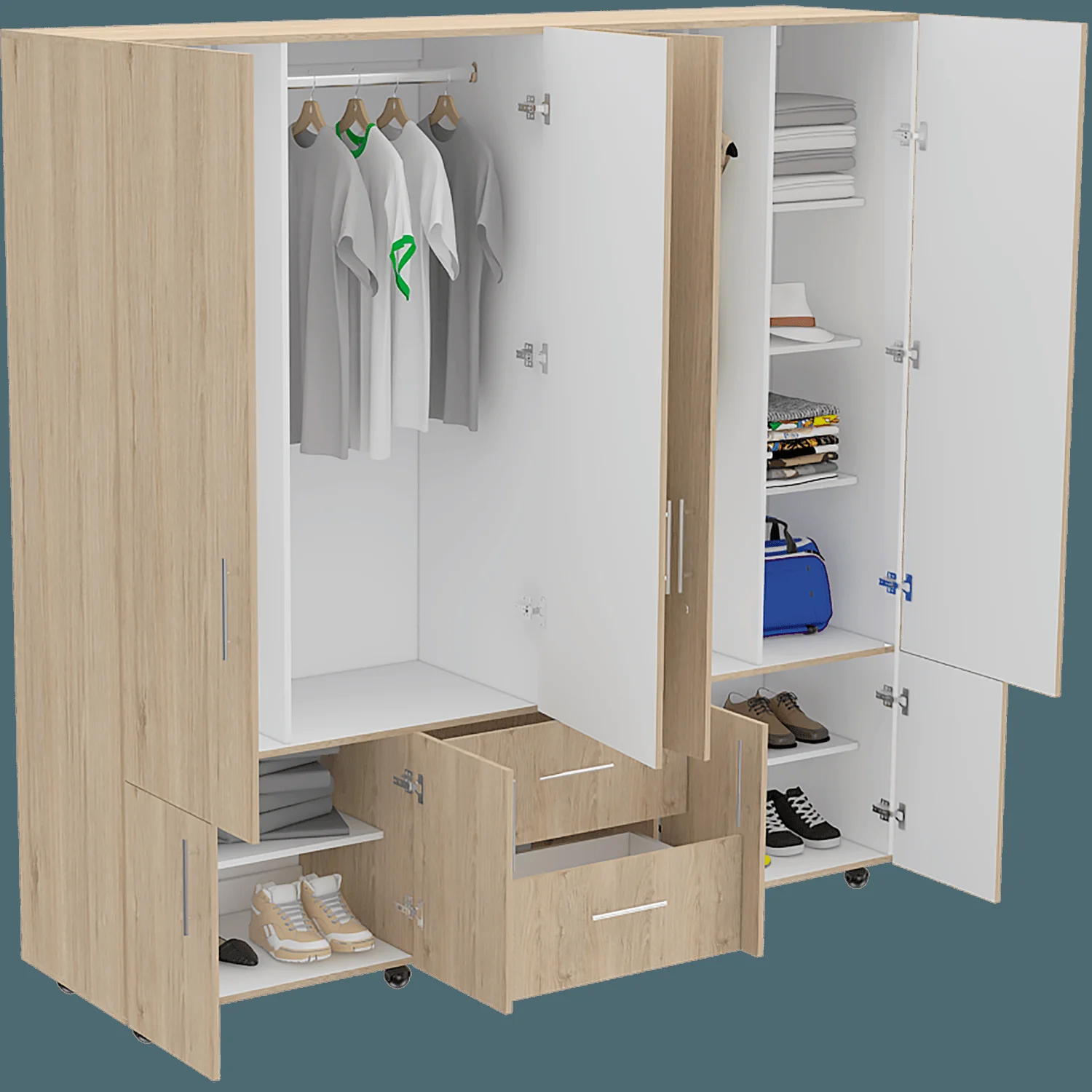 Closet Cantelmo 200 X 200 X 48 RTA Rovere + Blanco - Imagen 1