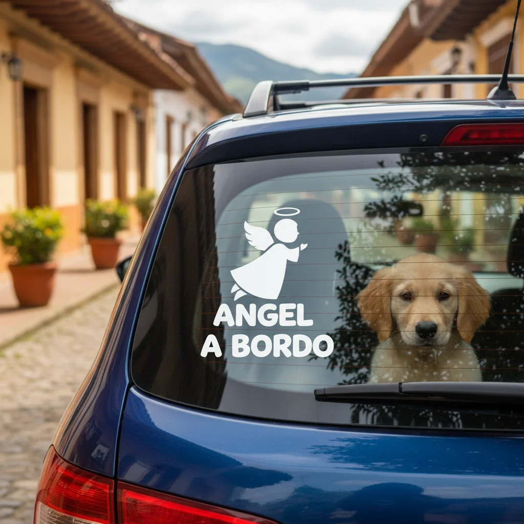 angel a bordo vinilo para carro n/d — alimento natural para mascotas en Colombia