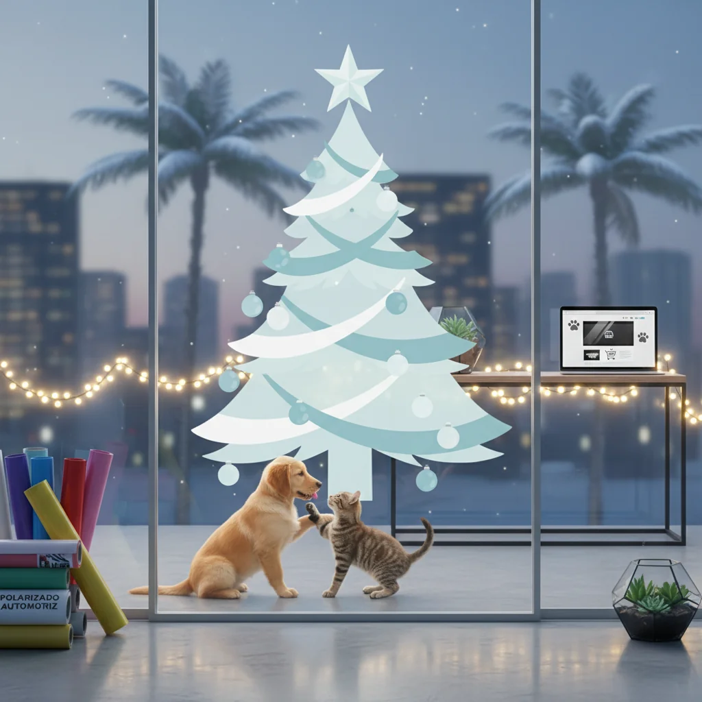 arbol de navidad vinilo vidrio n/d beneficios