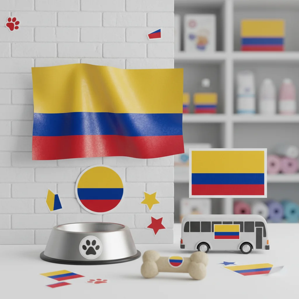 banderas de colombia en vinilo para n/d beneficios
