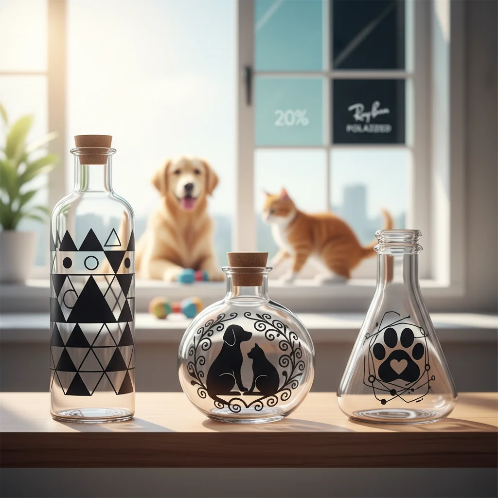 botellas de vidrio con vinilos n/d beneficios