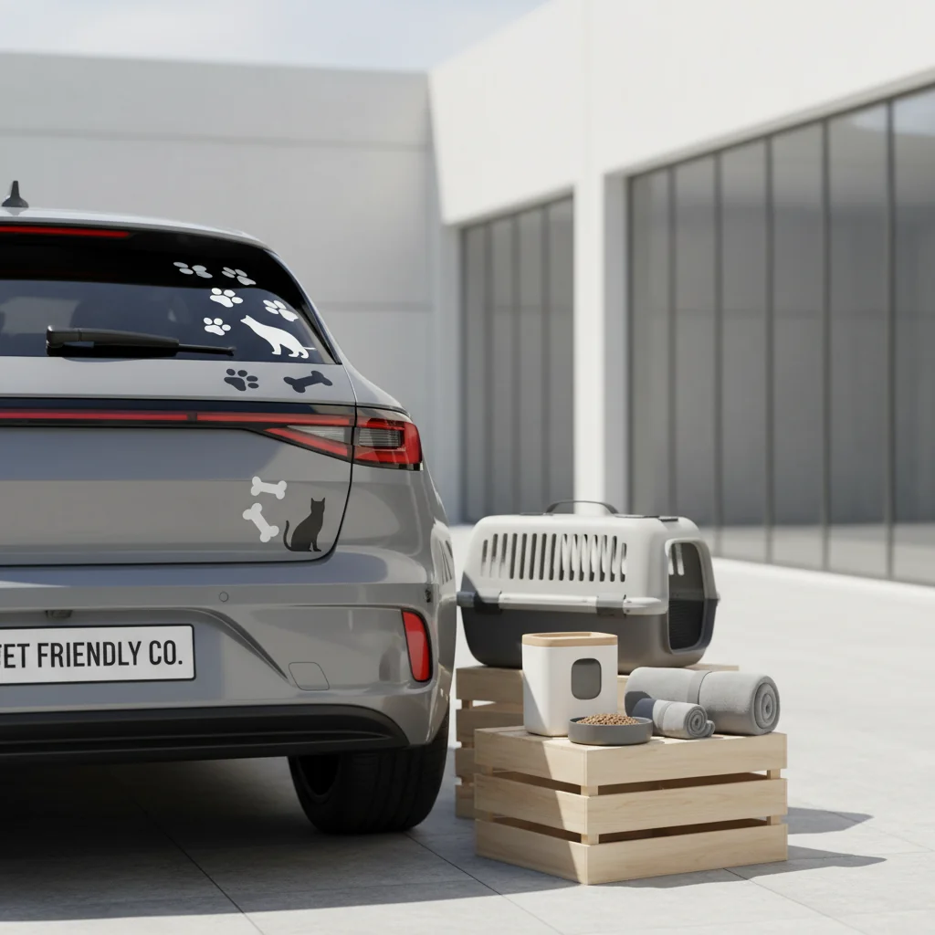 Carro Gris con Vinilos Atrás: Estilo, Protección y Personalización