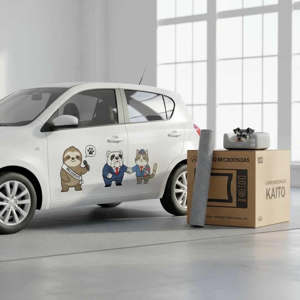 carro vinilo politica n/d — alimento natural para mascotas en Colombia