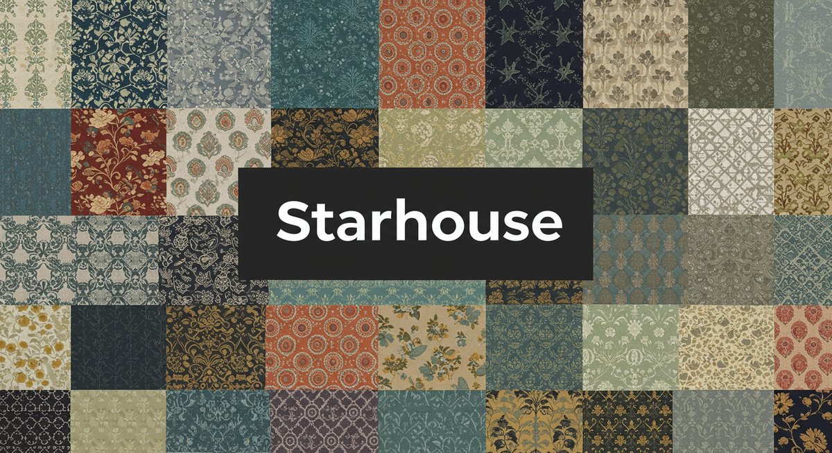 Starhouse logo with diverse wallpaper patterns.