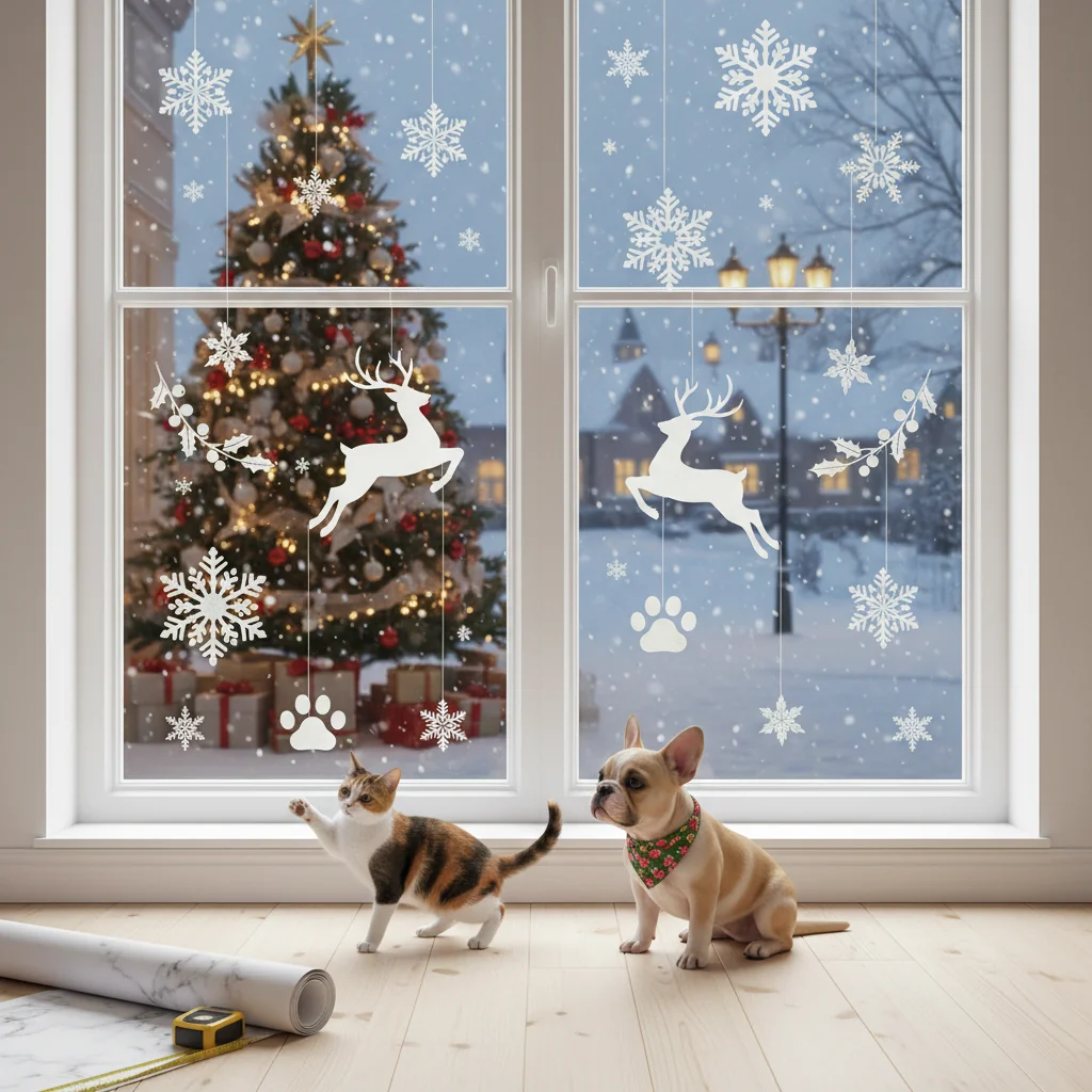 con vinilo adhesivo como decorar ventanas navidenas n/d beneficios