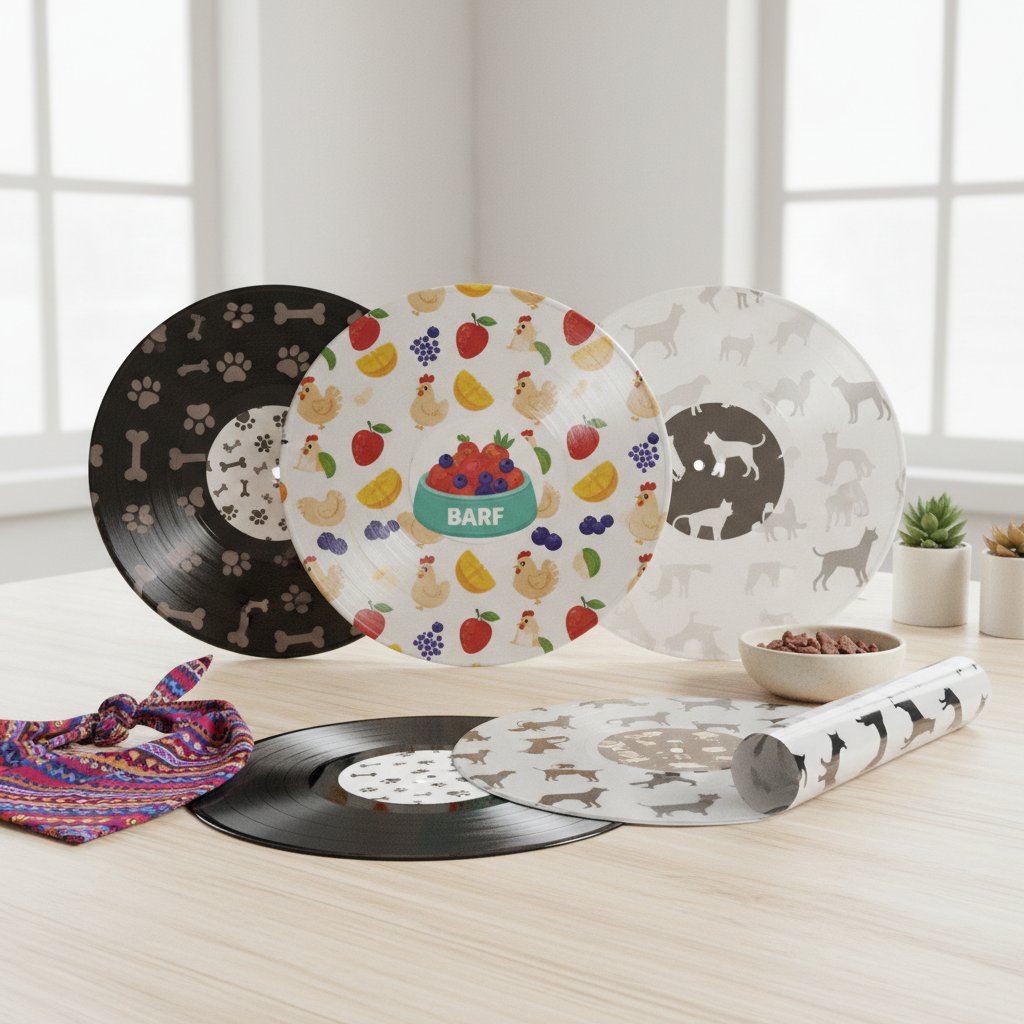 discos de vinilo — alimento natural para mascotas en Colombia
