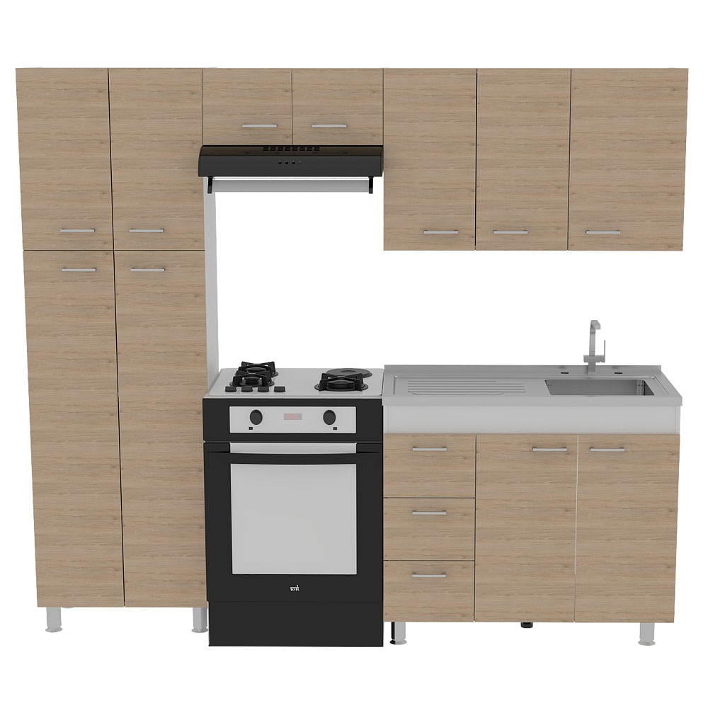 Cocina Ferreti Meson Derecho Blanco Rovere - Imagen 1