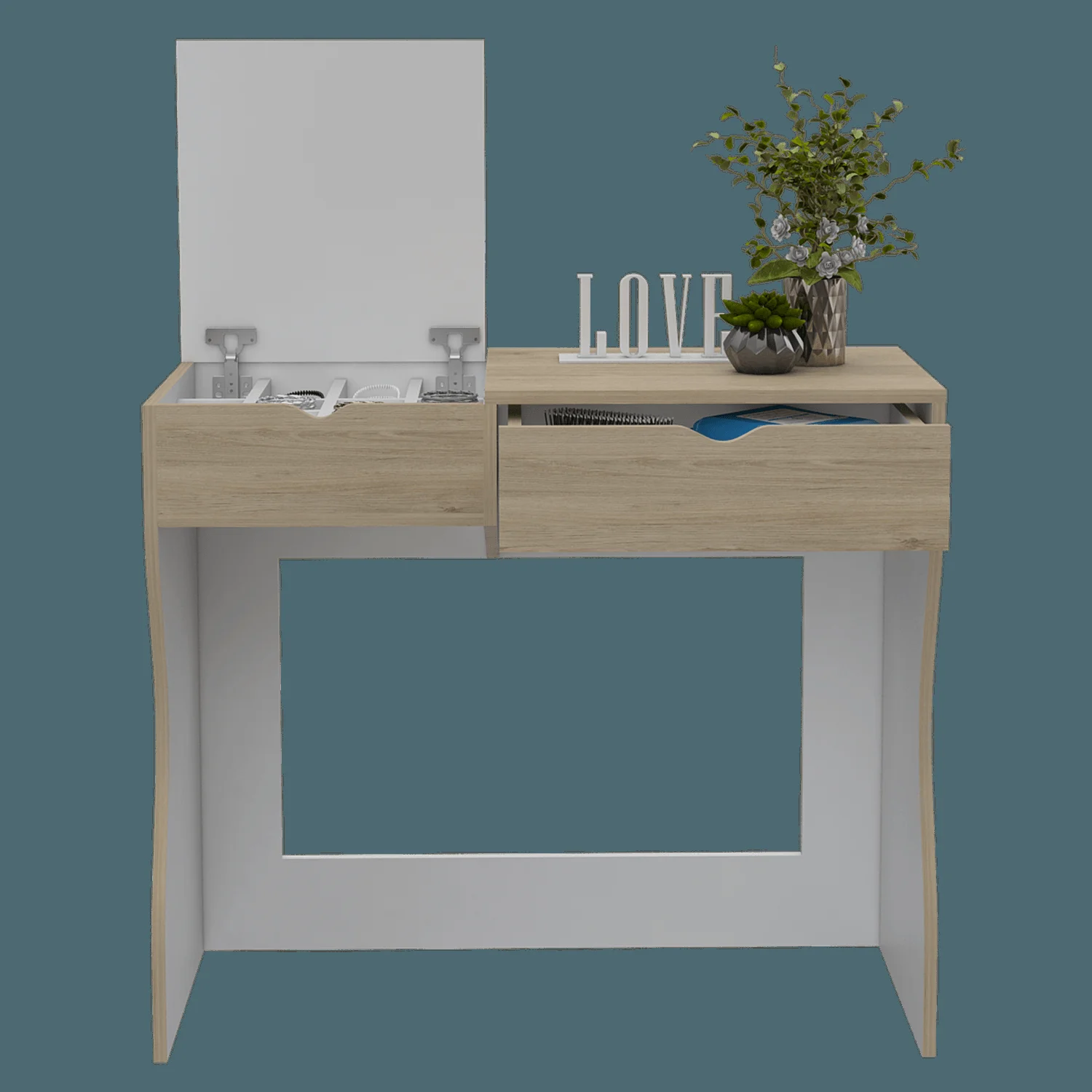 Mueble de Tocador Perla 90 RTA Rovere + Blanco - Imagen 2