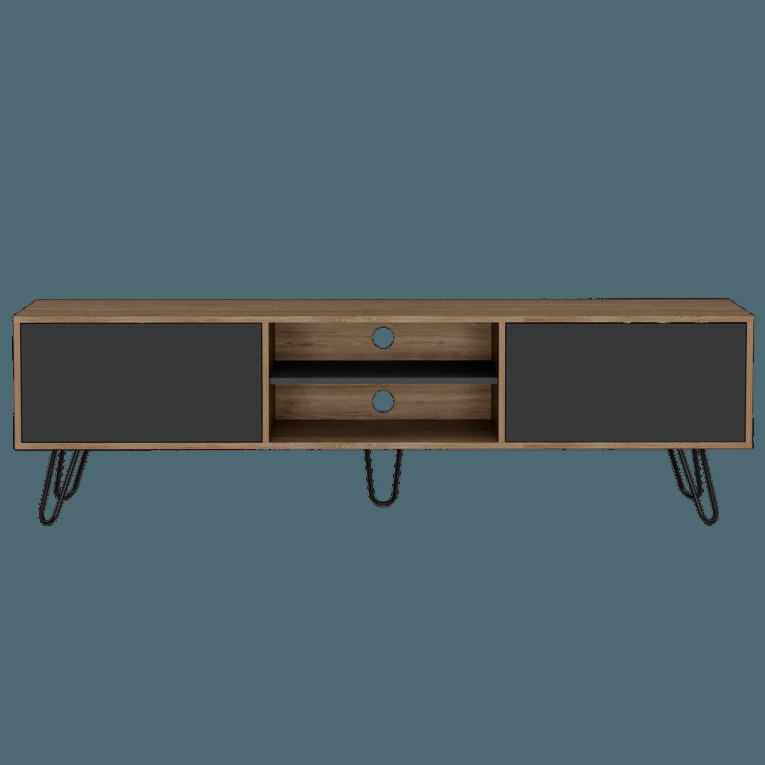 Rack para TV Vassel RTA Miel + Plomo - Imagen 3