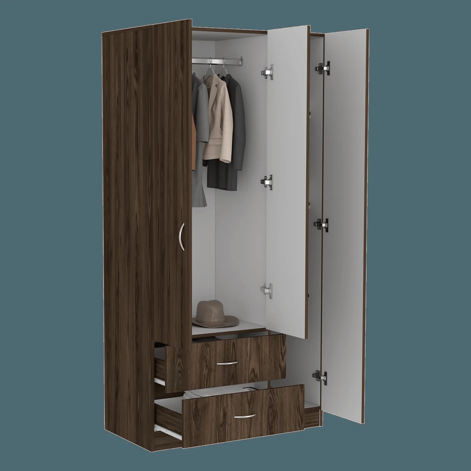 Closet Austral 3P 180 X 90 X 47 RTA Milan + Blanco - Imagen 1