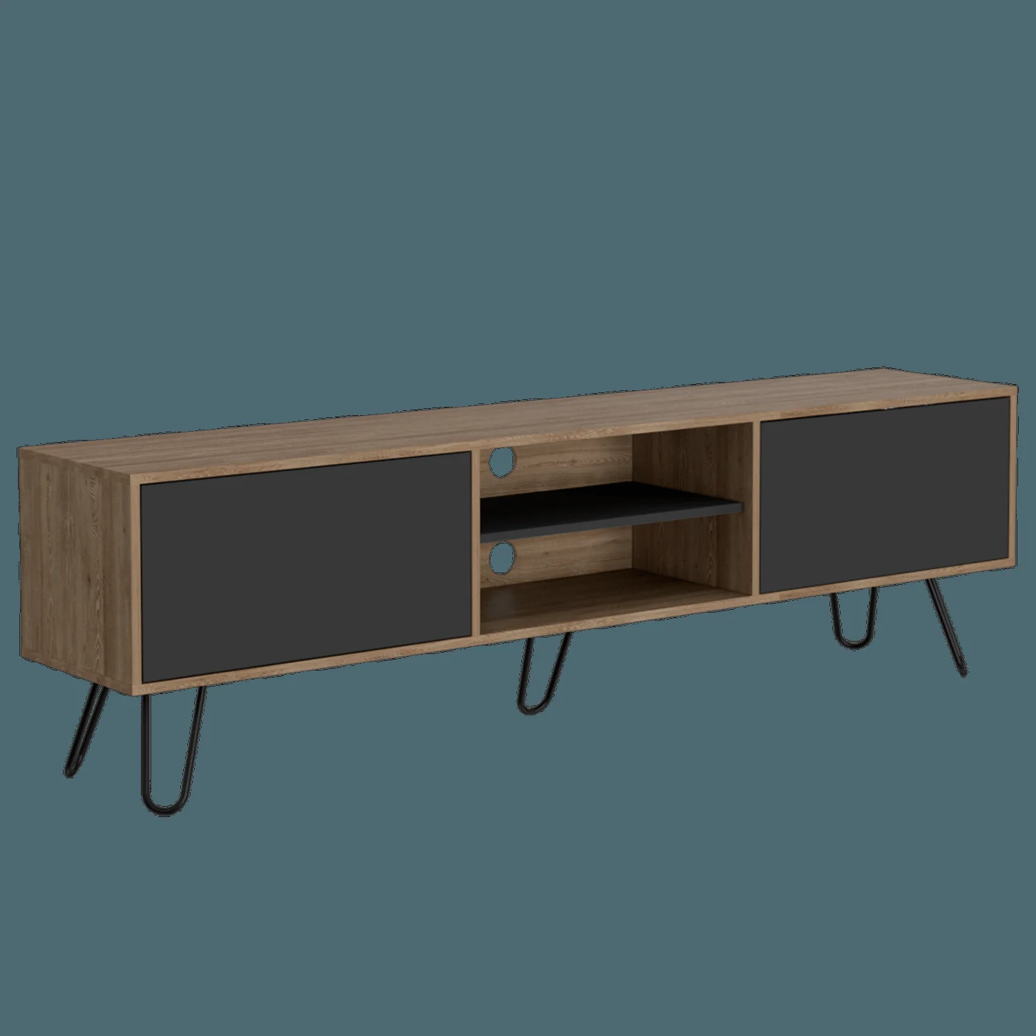Rack para TV Vassel RTA Miel + Plomo - Imagen 4