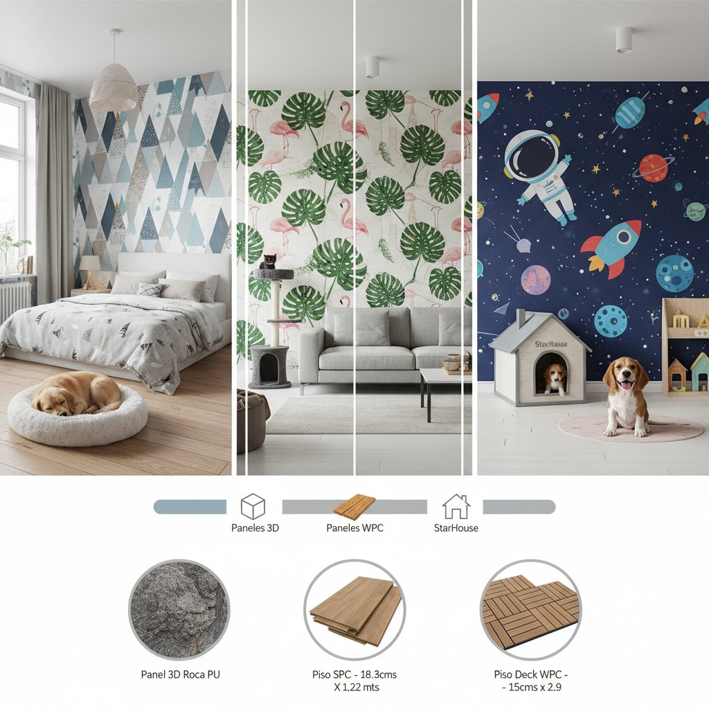 paneles decorados con papel de habitaciones cómo elegir