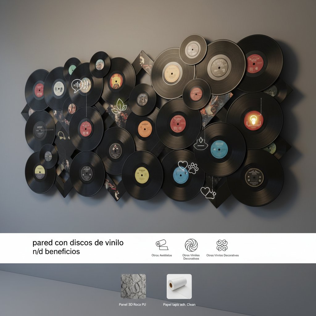 pared con discos de vinilo n/d beneficios