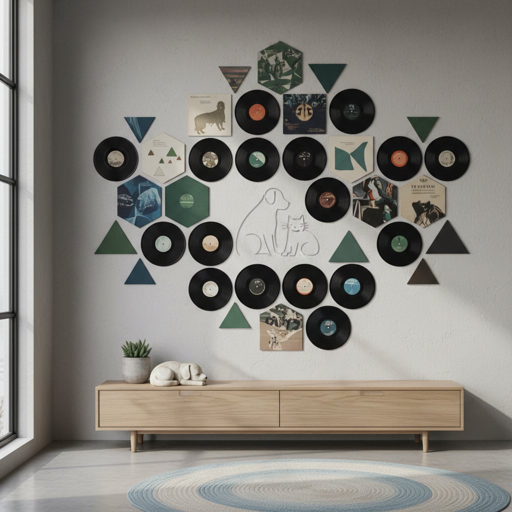 pared decoracion con discos de vinilo en n/d beneficios