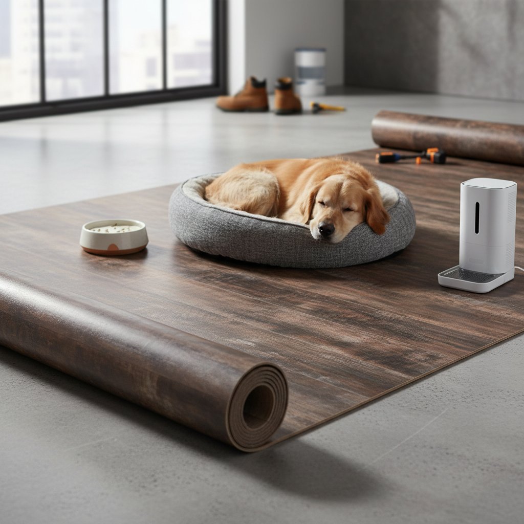 piso de madera estilo industrial — alimento natural para mascotas en Colombia