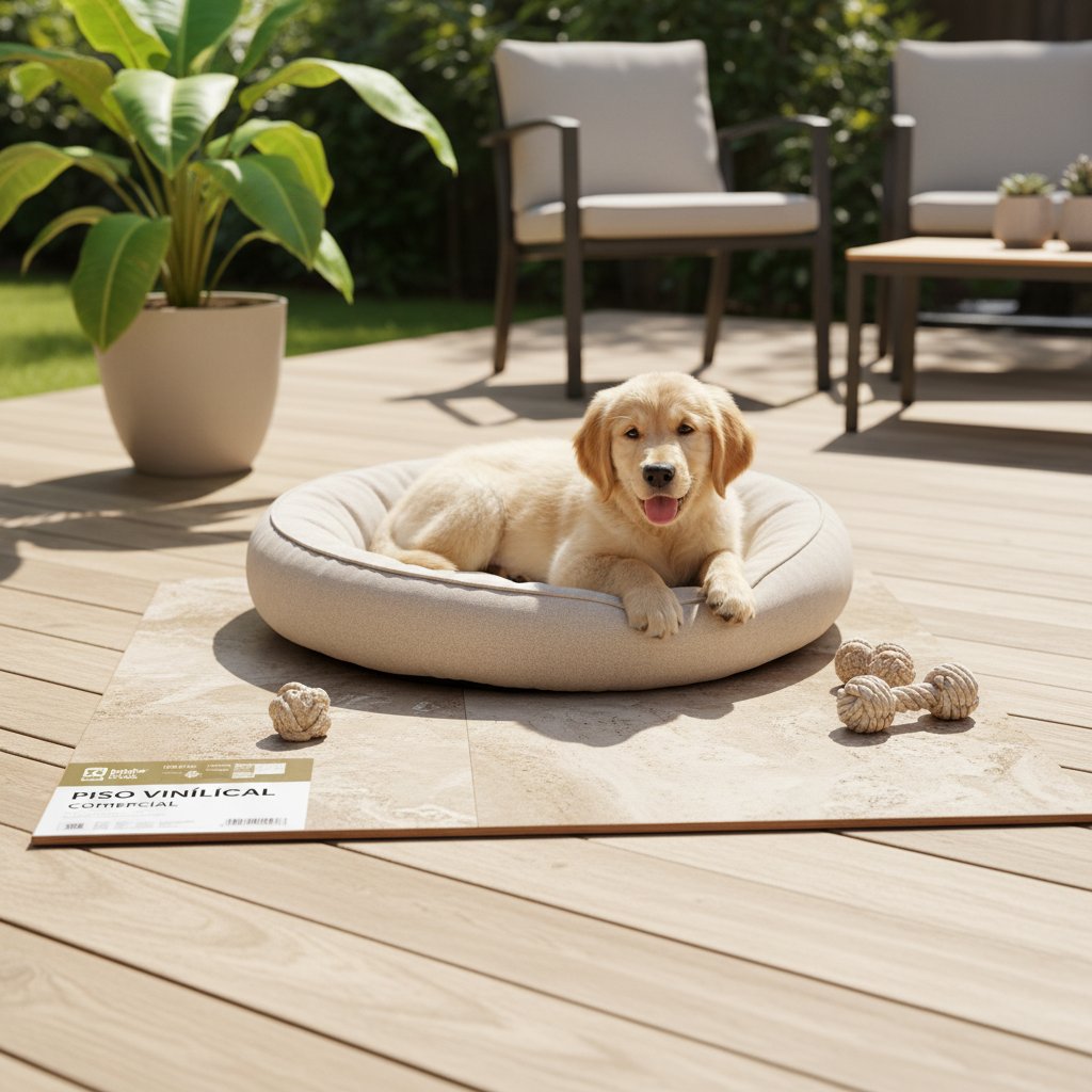 piso de travertino beige — alimento natural para mascotas en Colombia