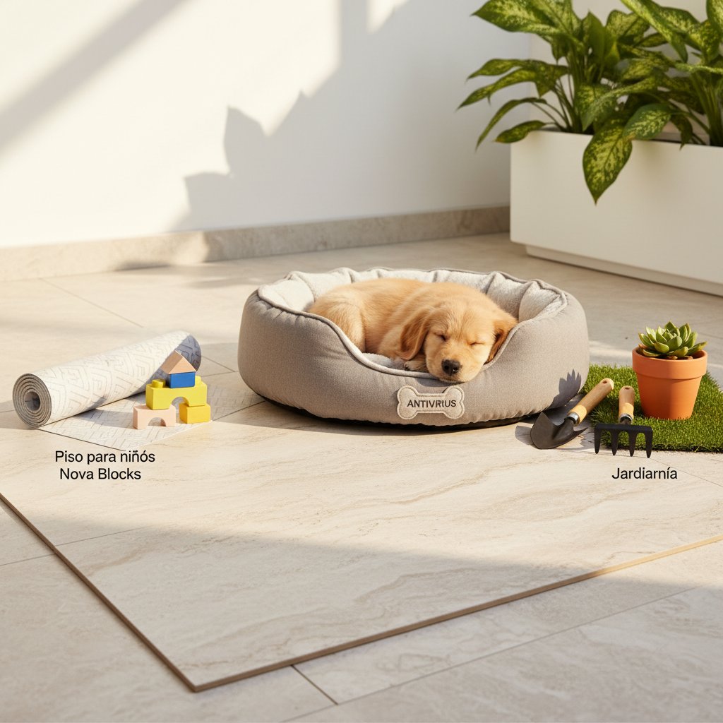piso de travertino — alimento natural para mascotas en Colombia