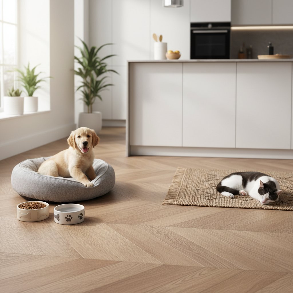 piso en madera para cocina — alimento natural para mascotas en Colombia