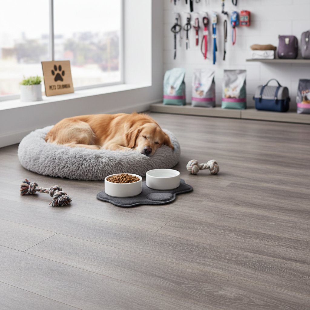 piso flotante color gris — alimento natural para mascotas en Colombia