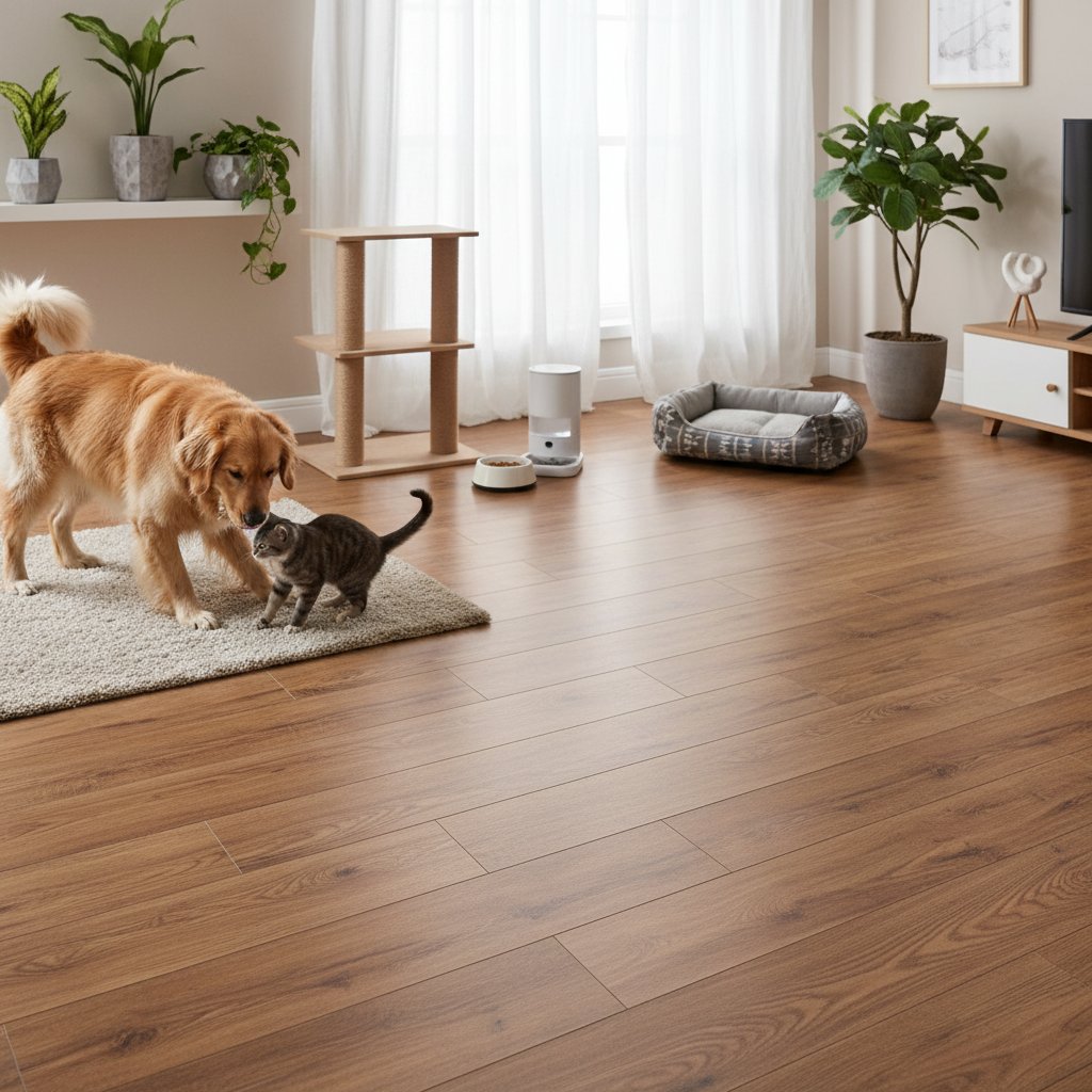piso tablón de madera — alimento natural para mascotas en Colombia