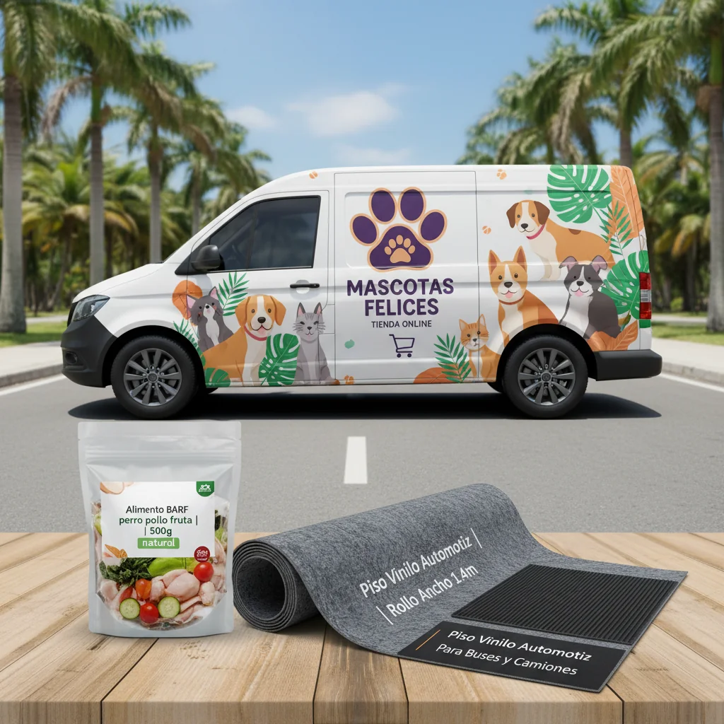 publicidad en vinil para autos n/d — alimento natural para mascotas en Colombia