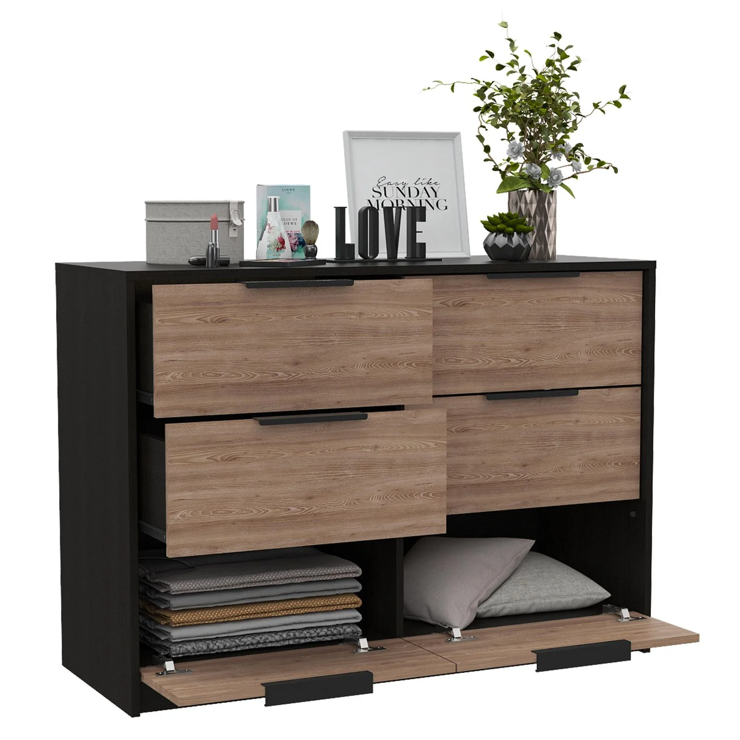 Comoda 4 Cajones Kaia RTA Wengue + Miel - Imagen 2