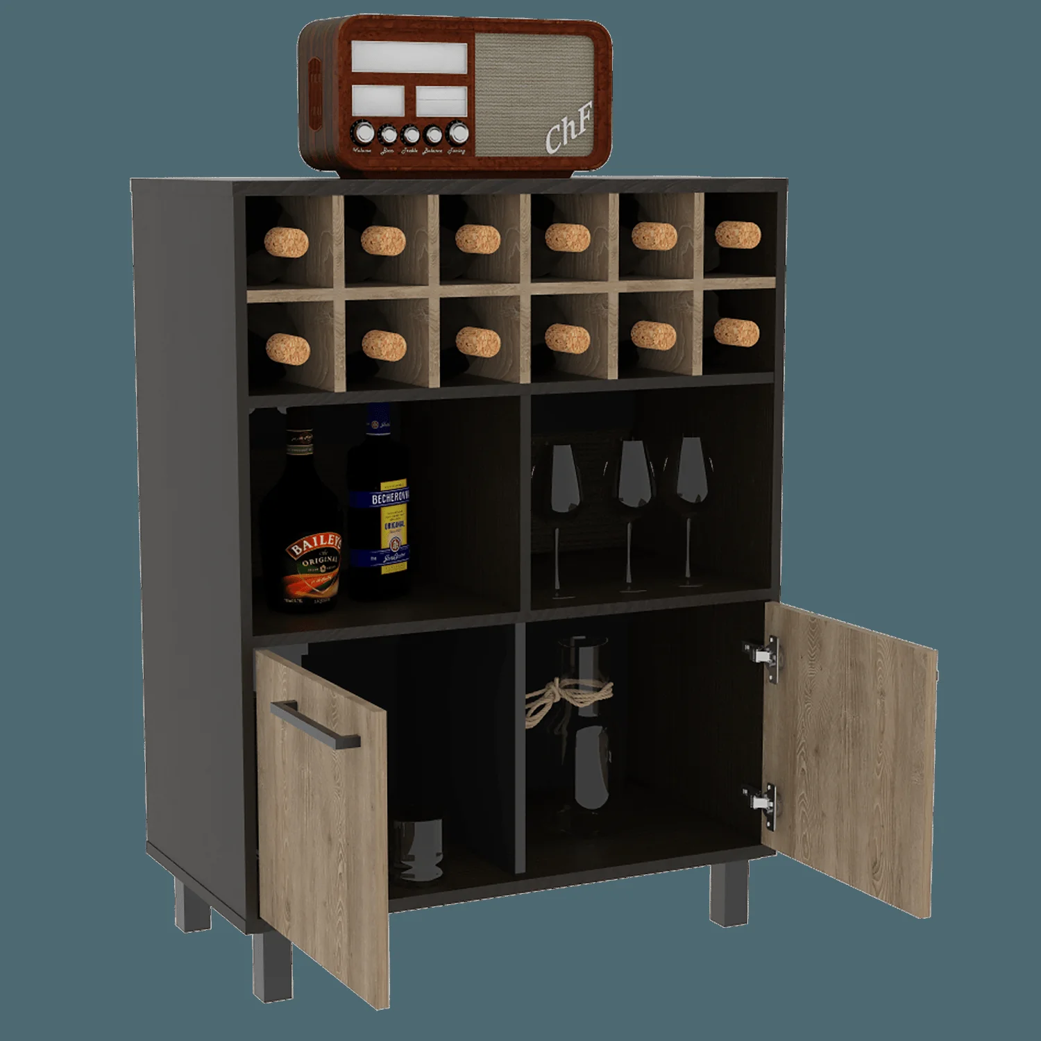 Mueble Bar Kaia RTA Wengue + Miel - Imagen 1