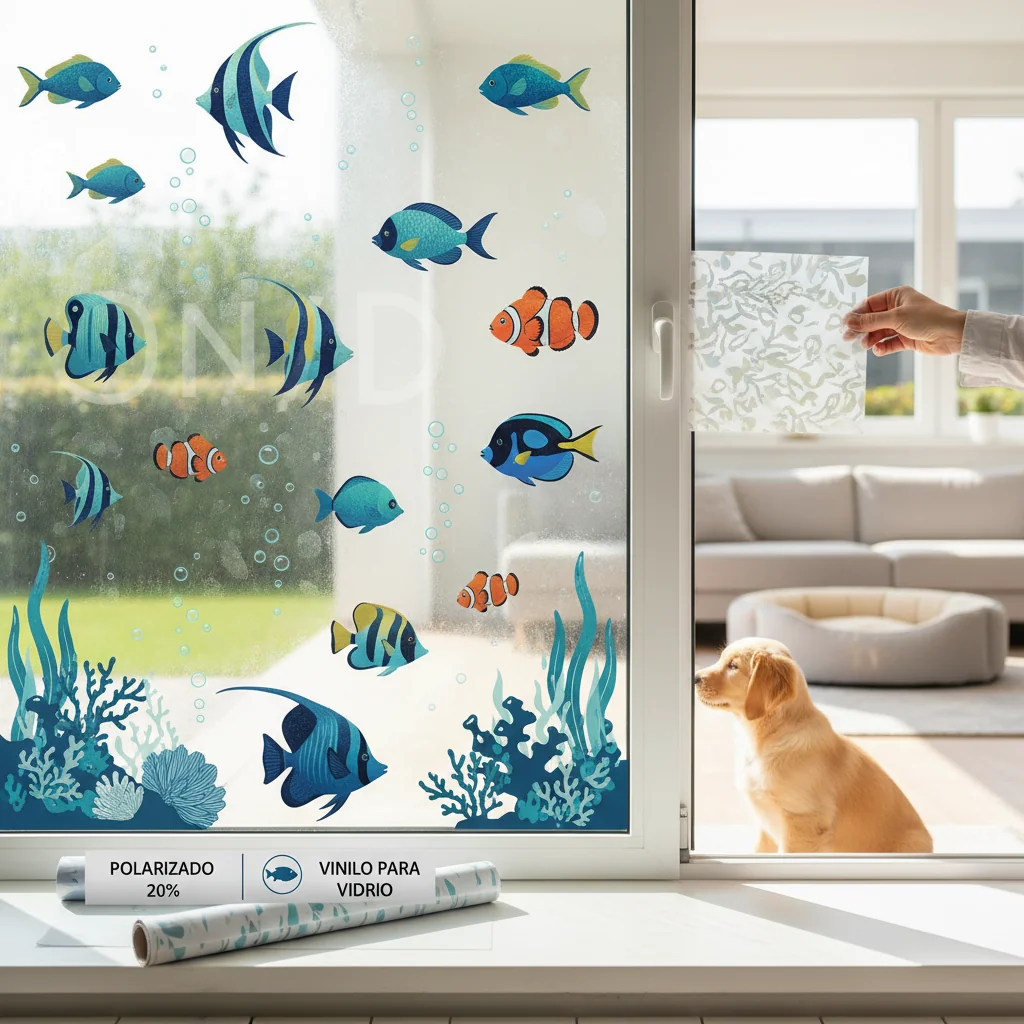 ventanas en vinilo dibujos de peces en vidrios de n/d cómo elegir