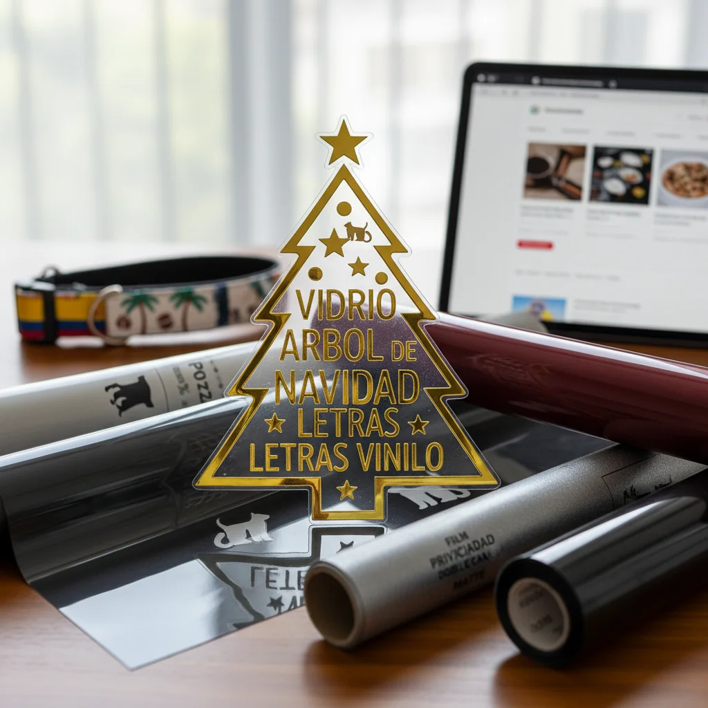 vidrio arbol de navidad letras vinilo n/d — alimento natural para mascotas en Colombia