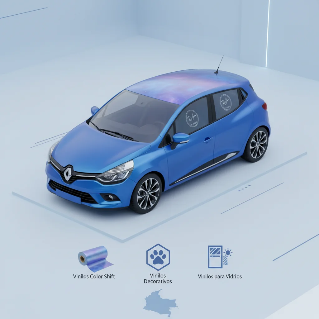 vidrio clio azul con vinilo en el techo efecto n/d cómo elegir