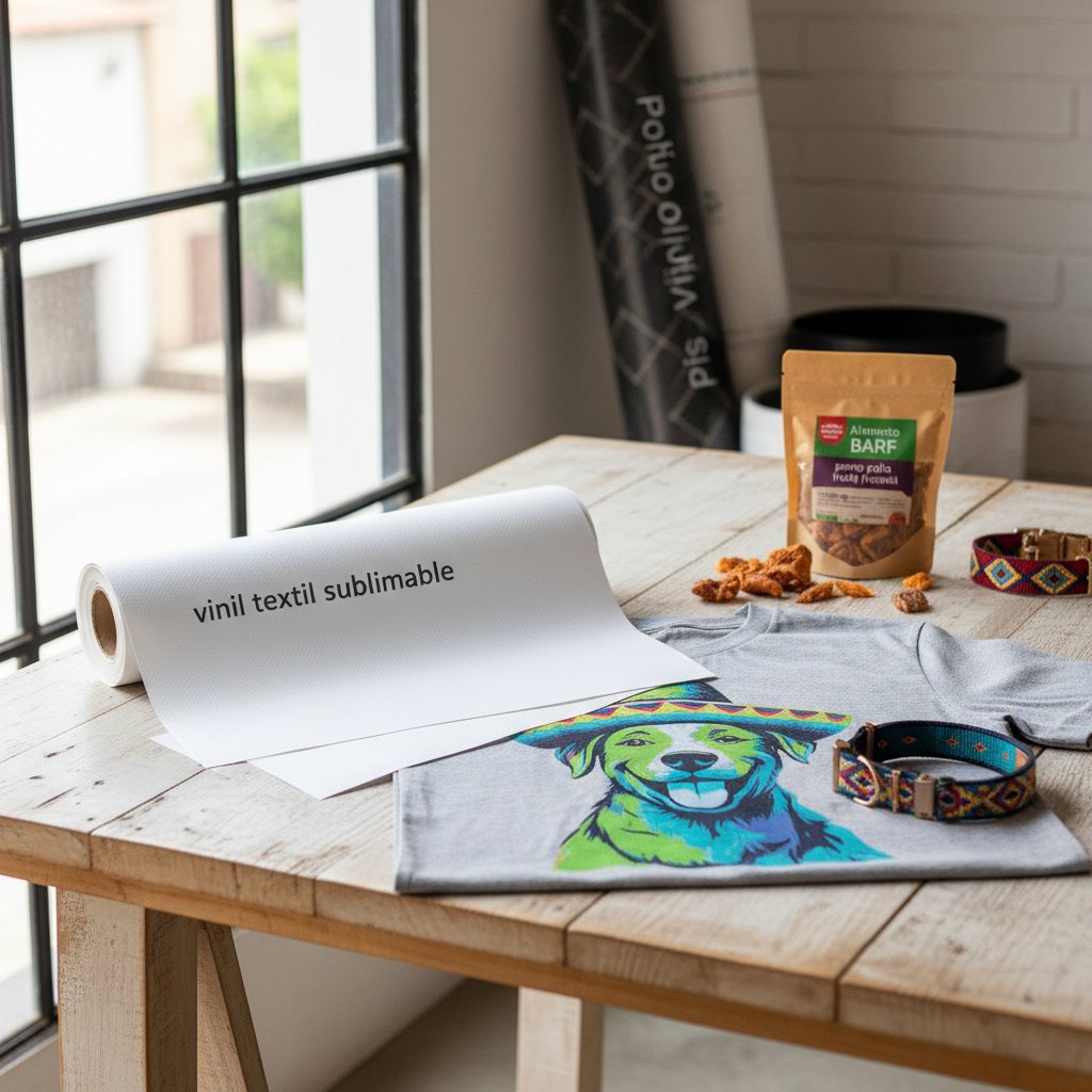 vinil textil sublimable — alimento natural para mascotas en Colombia