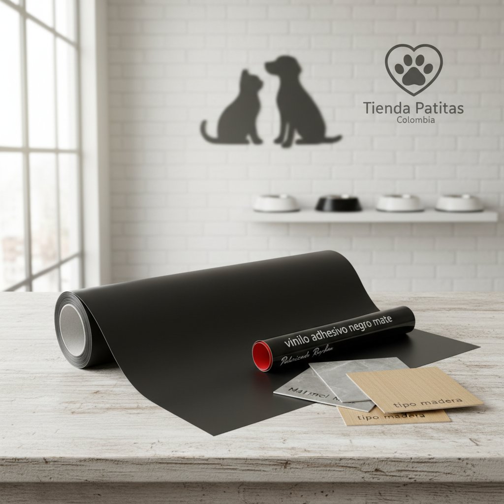 vinilo adhesivo negro mate — alimento natural para mascotas en Colombia