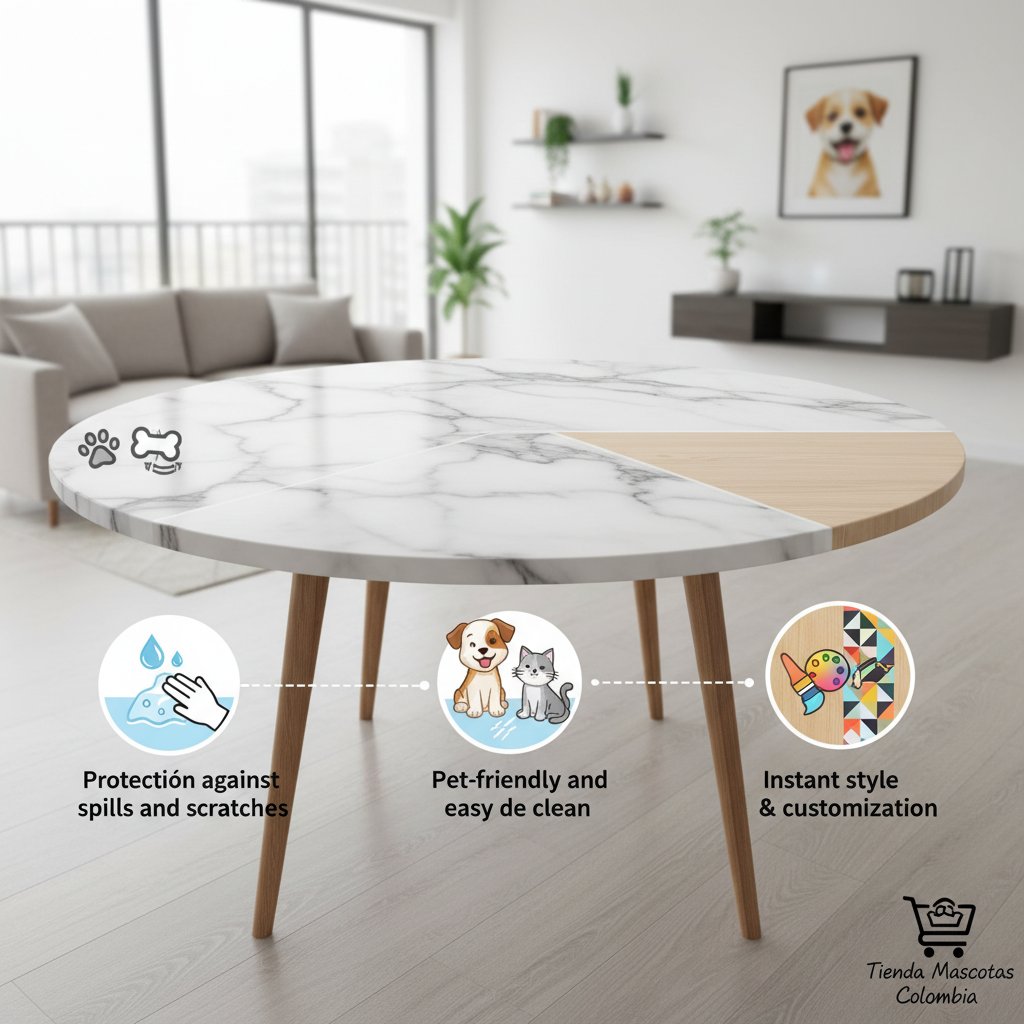 vinilo adhesivo para mesa n/d beneficios