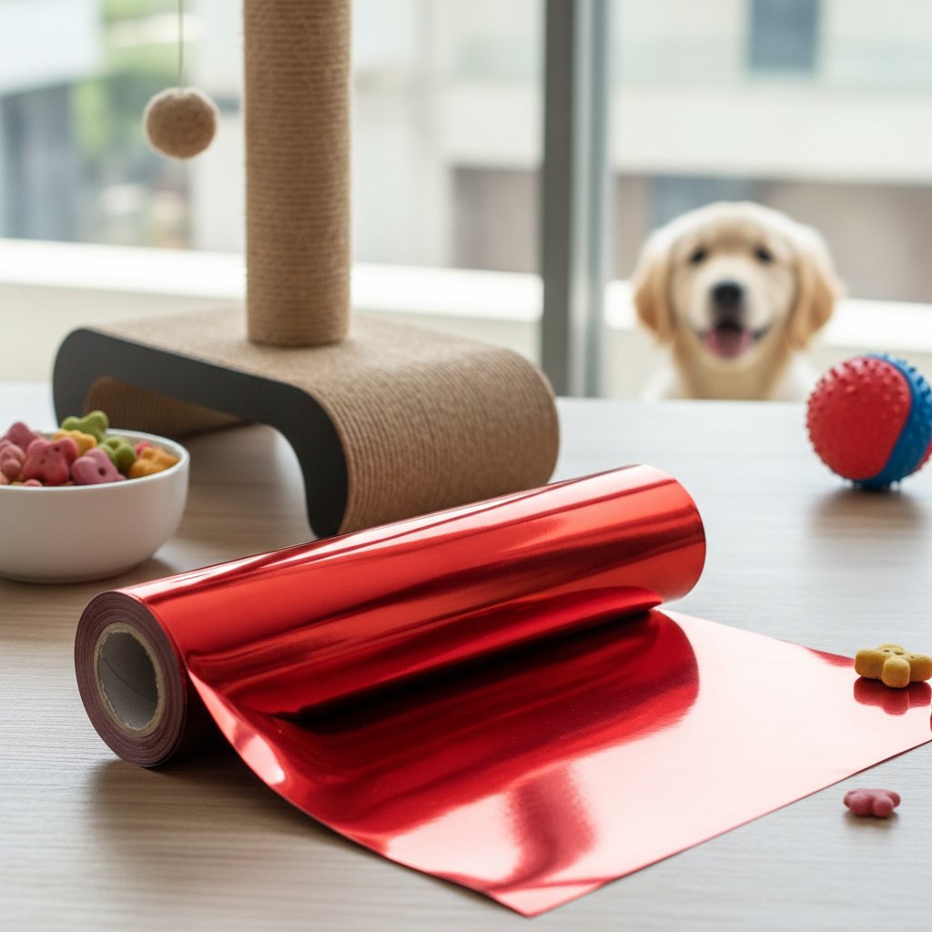 vinilo adhesivo rojo metalizado — alimento natural para mascotas en Colombia