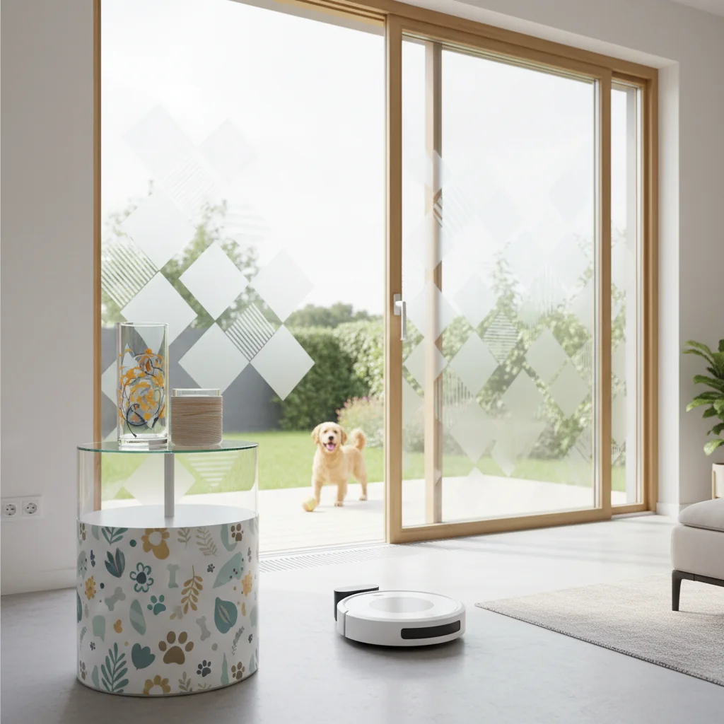 vinilo cilindros de vidrios decorados n/d beneficios