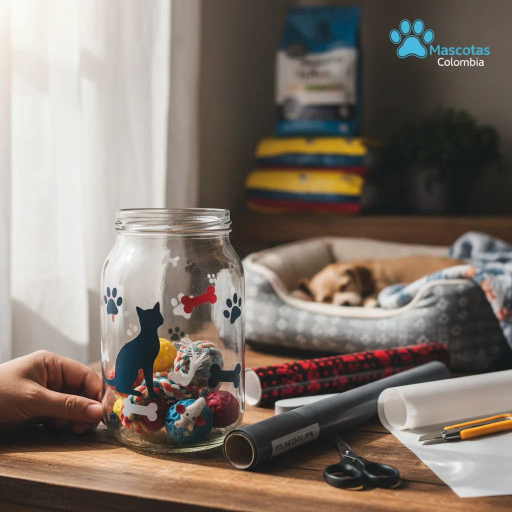 vinilo como decorar un tarro de vidrio con n/d — alimento natural para mascotas en Colombia