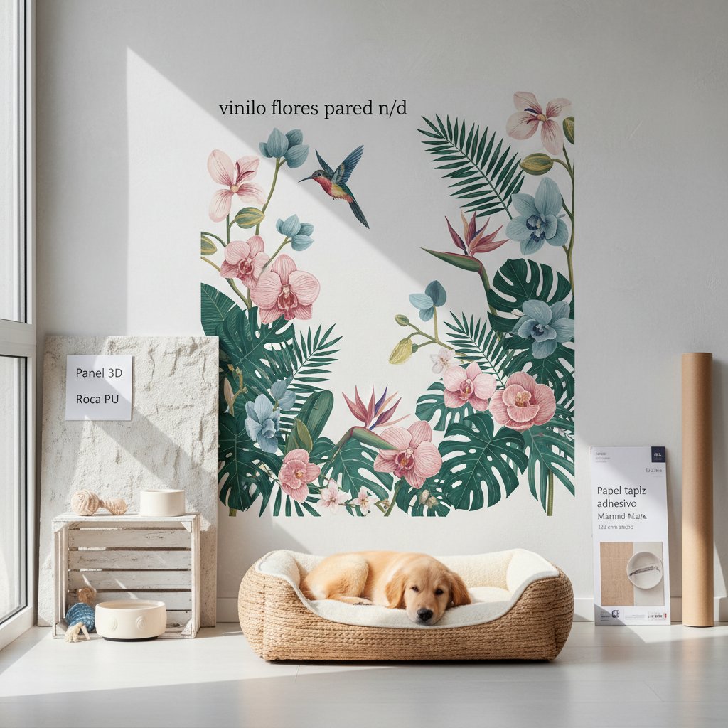 vinilo flores pared n/d — alimento natural para mascotas en Colombia