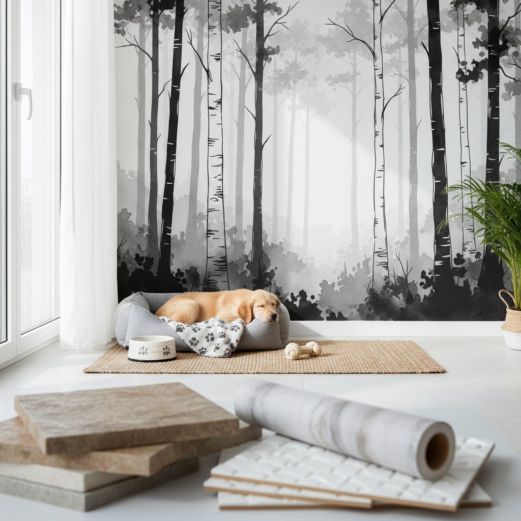 vinilo pared bosque n/d — alimento natural para mascotas en Colombia