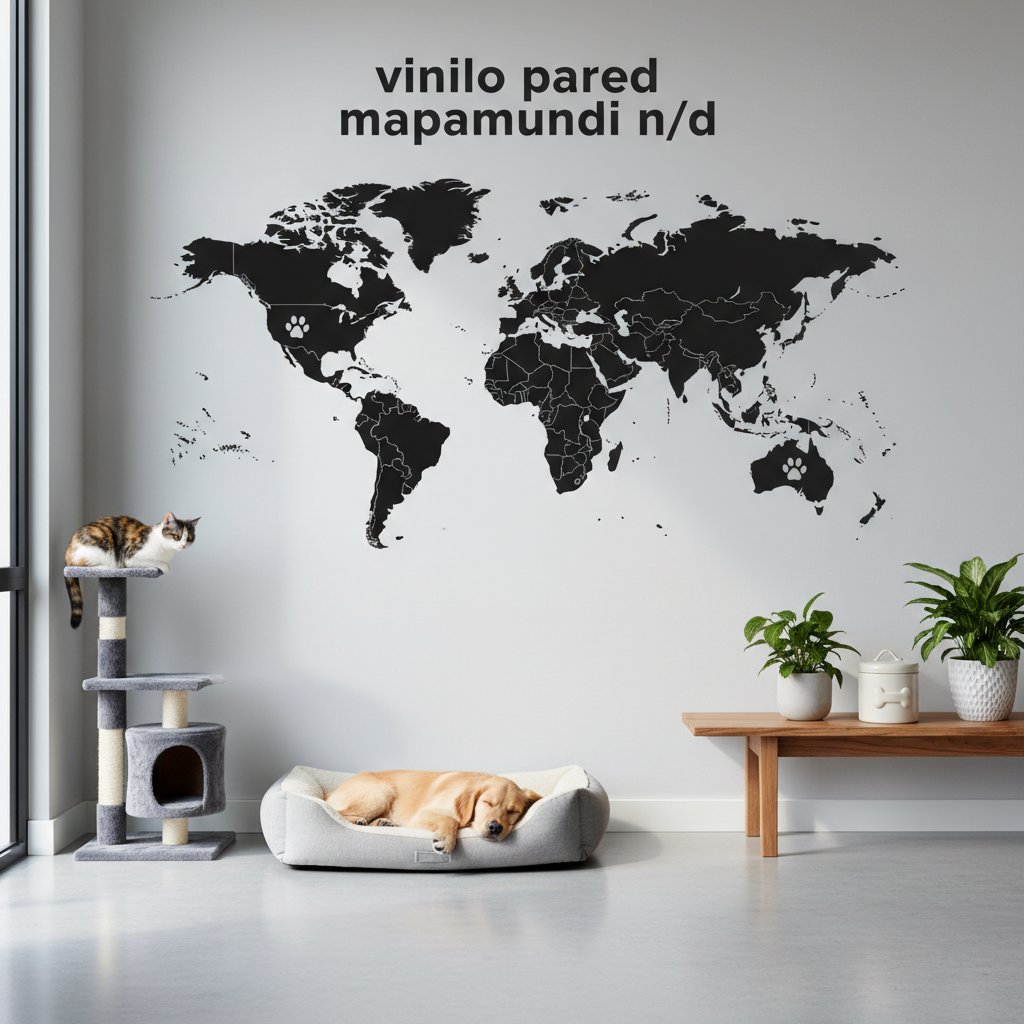 vinilo pared mapamundi n/d — alimento natural para mascotas en Colombia
